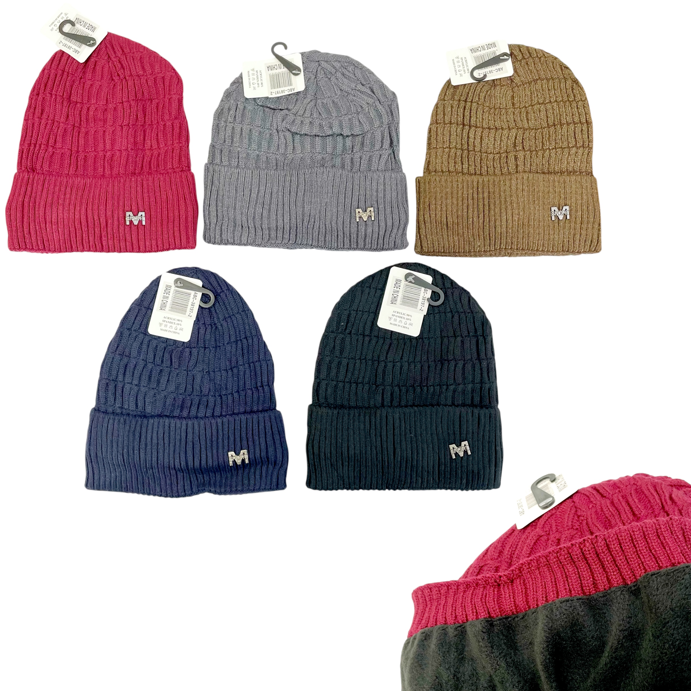 PACK x12 GORRO DE LANA P/HOMBRE ABC-38197-2